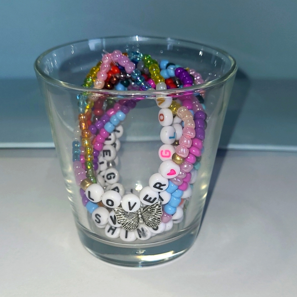TAYLOR SWIFT BRACELETS with FREE GLASS BRACELET HOLDER
